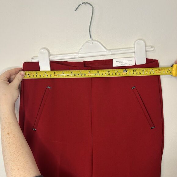 Chico’s Juliet Slim Pants Carmine Red Trim Detail NWT New Label - Size 1 Regular - Picture 10 of 13